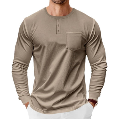 Callum Blake Pocket Henley - Khaki - view 1