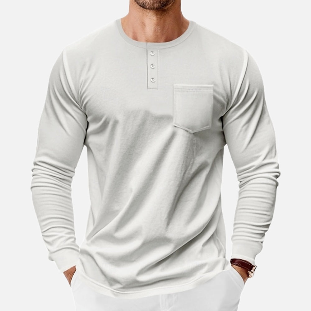 Callum Blake Pocket Henley - White - view 1
