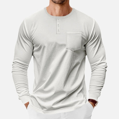 Callum Blake Pocket Henley - White - view 1