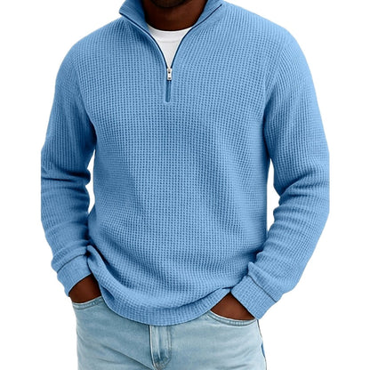 Callum Reed Textured Polo - Blue - view 1