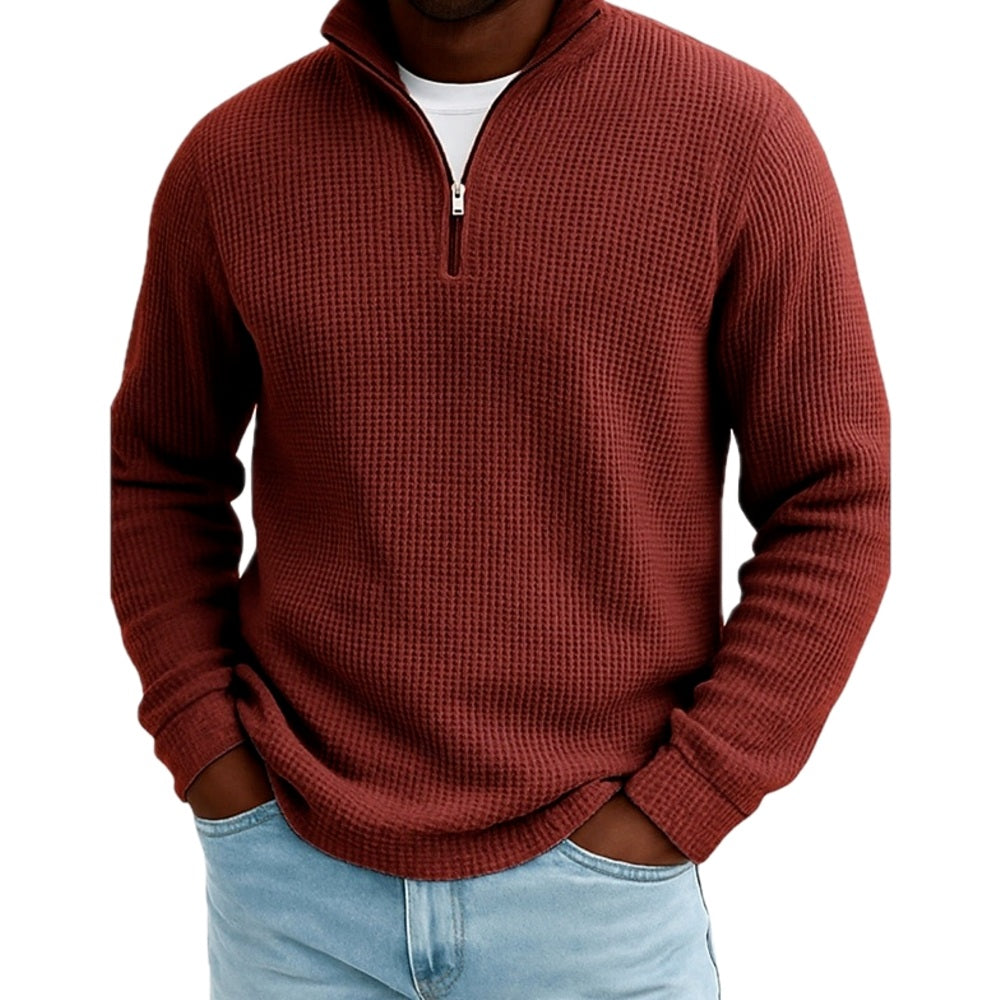 Callum Reed Textured Polo - Burgundy - view 1