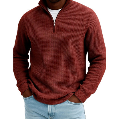 Callum Reed Textured Polo - Burgundy - view 1