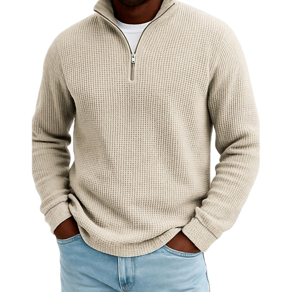 Callum Reed Textured Polo - Khaki - view 1