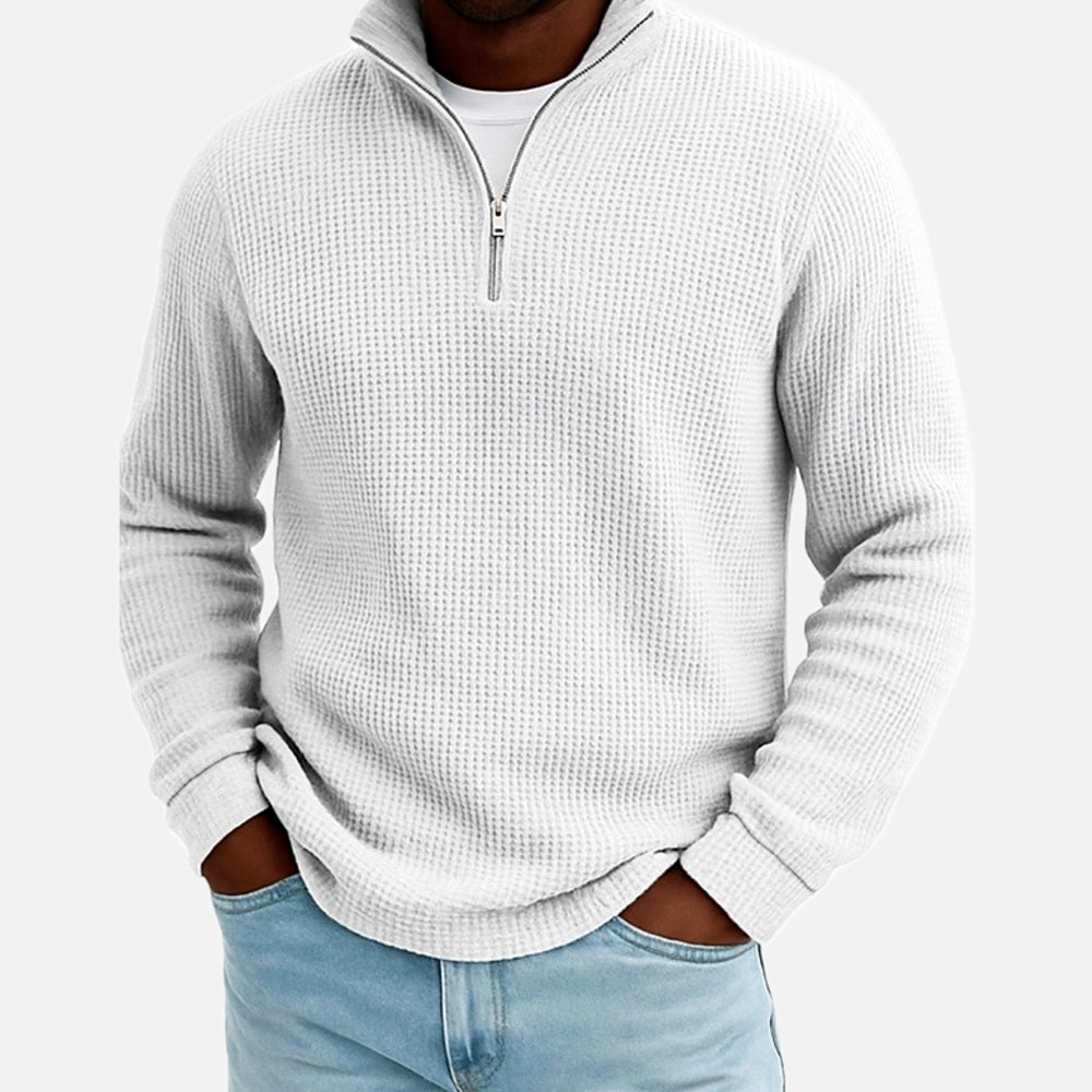 Callum Reed Textured Polo - White - view 1