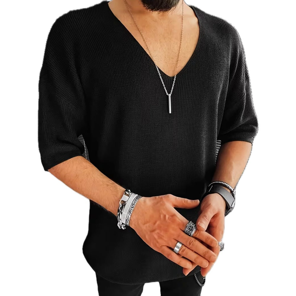 Callum Rhodes V-Neck Tee - Black - view 1