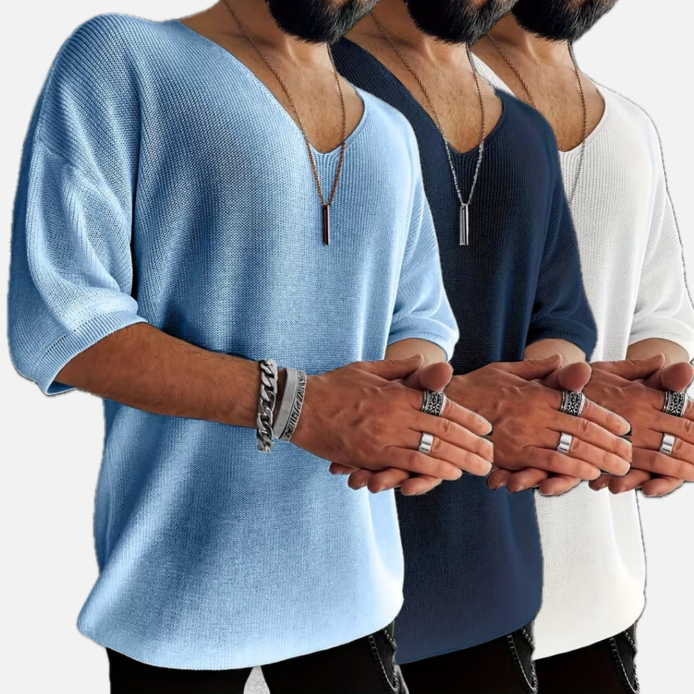 Callum Rhodes V-Neck Tee - Blue - view 2