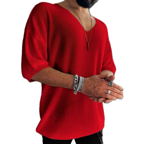 Callum Rhodes V-Neck Tee - Red - view 1