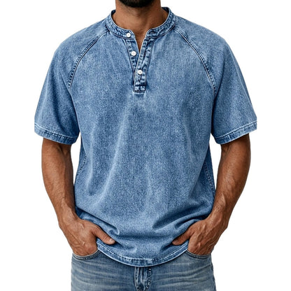 Calvin Everett Henley Shirt - Blue - view 1