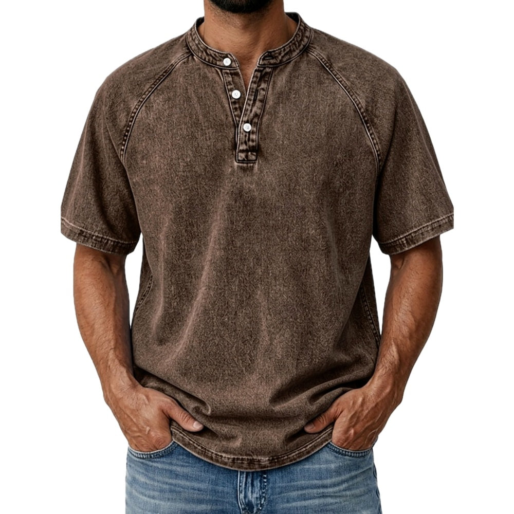 Calvin Everett Henley Shirt - Brown - view 1