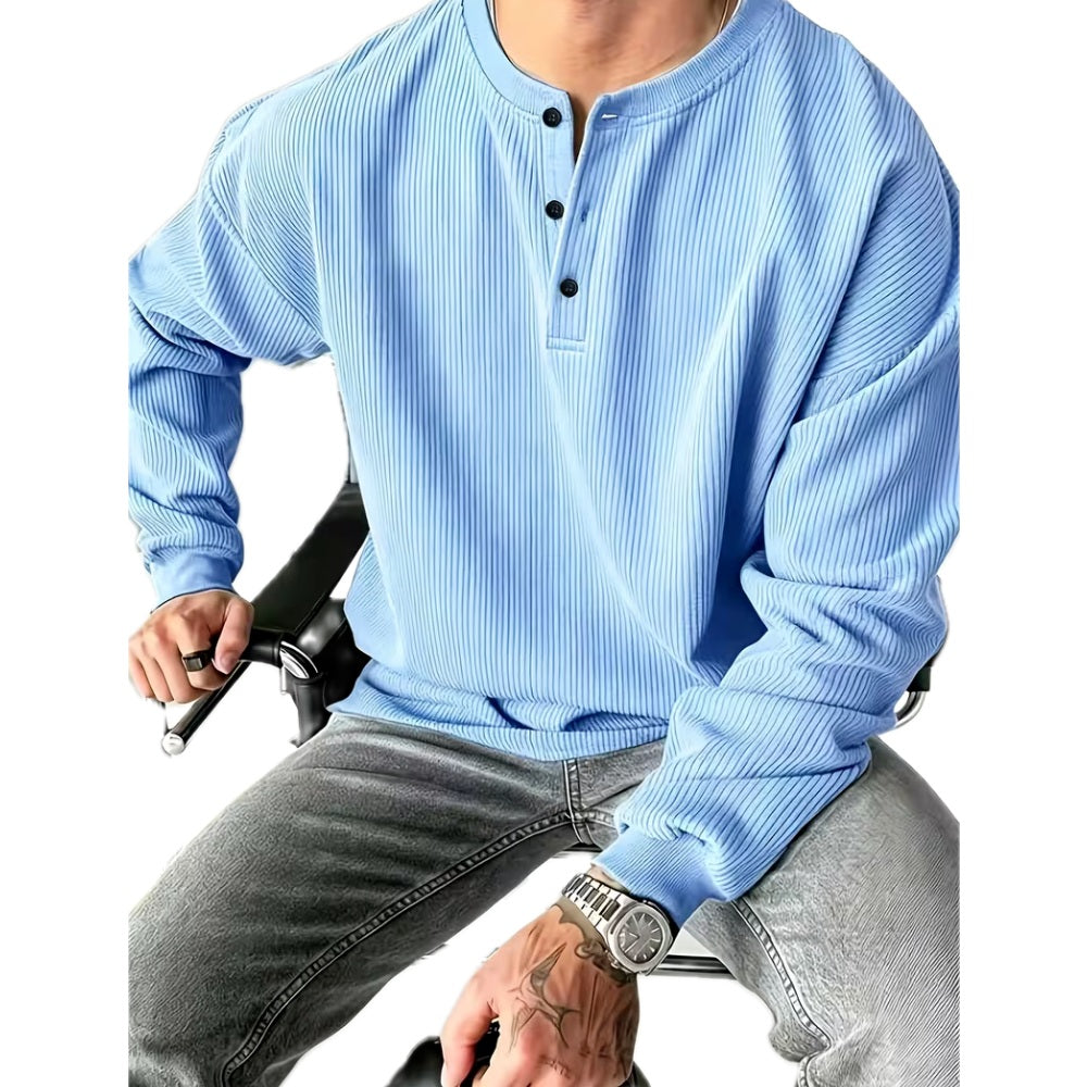 Camden Ellis Henley Shirt - Blue - view 1