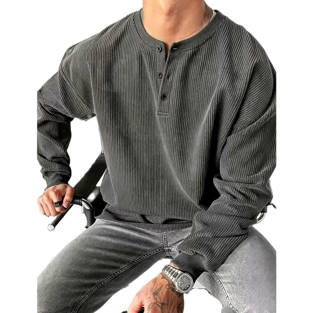 Camden Ellis Henley Shirt - Grey - view 1