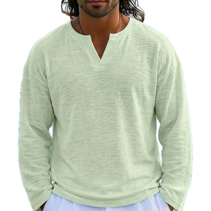 Caspian Drake Notched-V Tee - Green - view 1