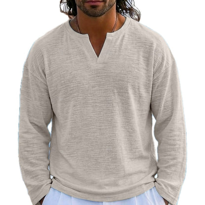 Caspian Drake Notched-V Tee - Khaki - view 1