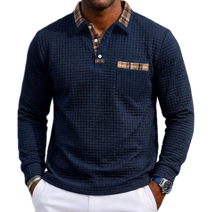 Caspian Drake Quarter-Zip Polo - Navy - view 1