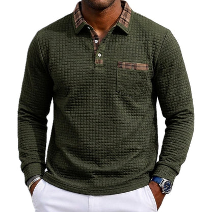 Caspian Drake Quarter-Zip Polo - Olive - view 1