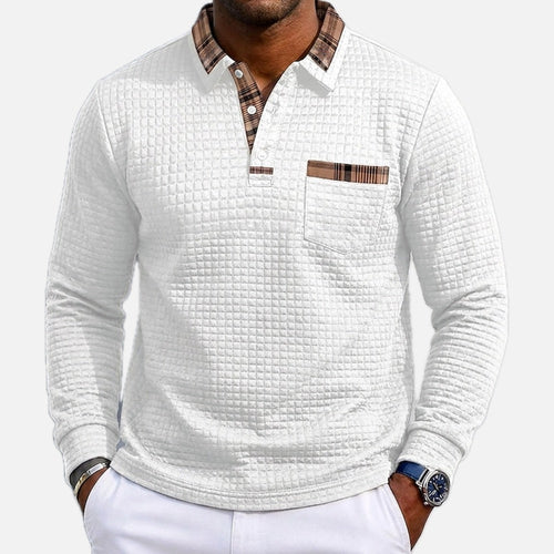 Caspian Drake Quarter-Zip Polo - White - view 1