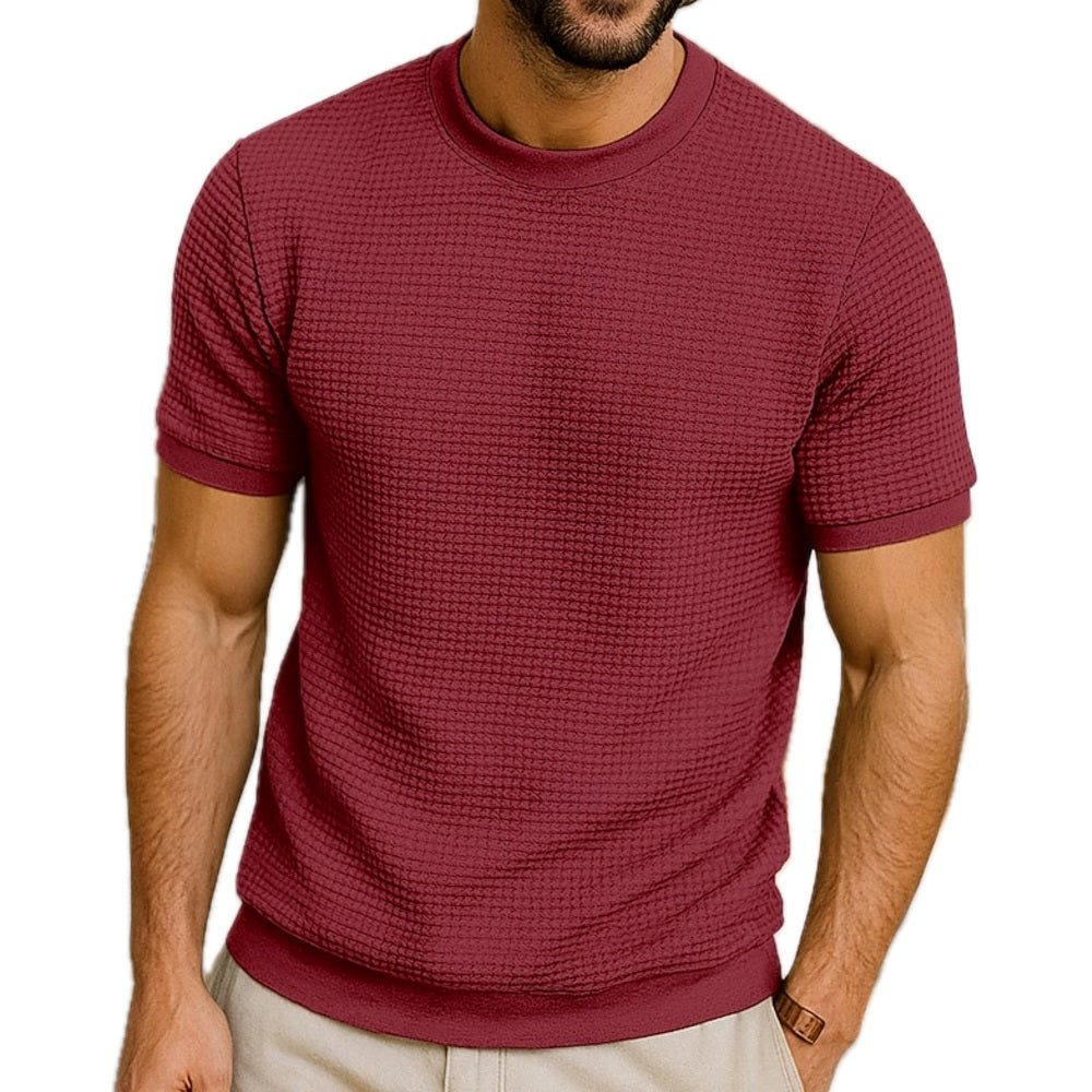 Caspian Reed Color-Block Tee - Burgundy - view 1