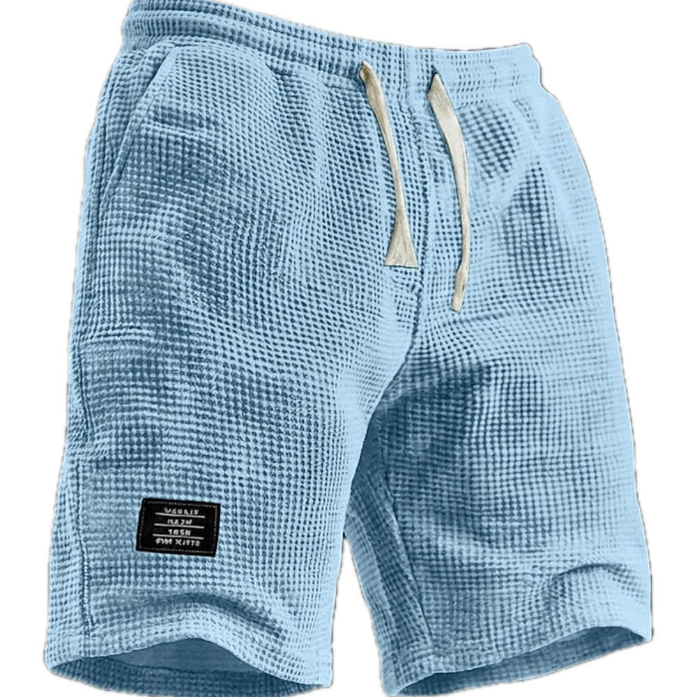 Caspian Vale Waffle Shorts - Blue - view 1