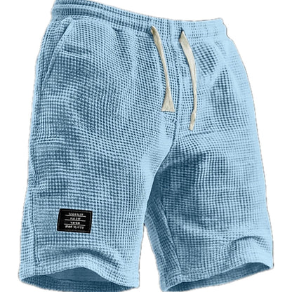 Caspian Vale Waffle Shorts - Blue - view 1