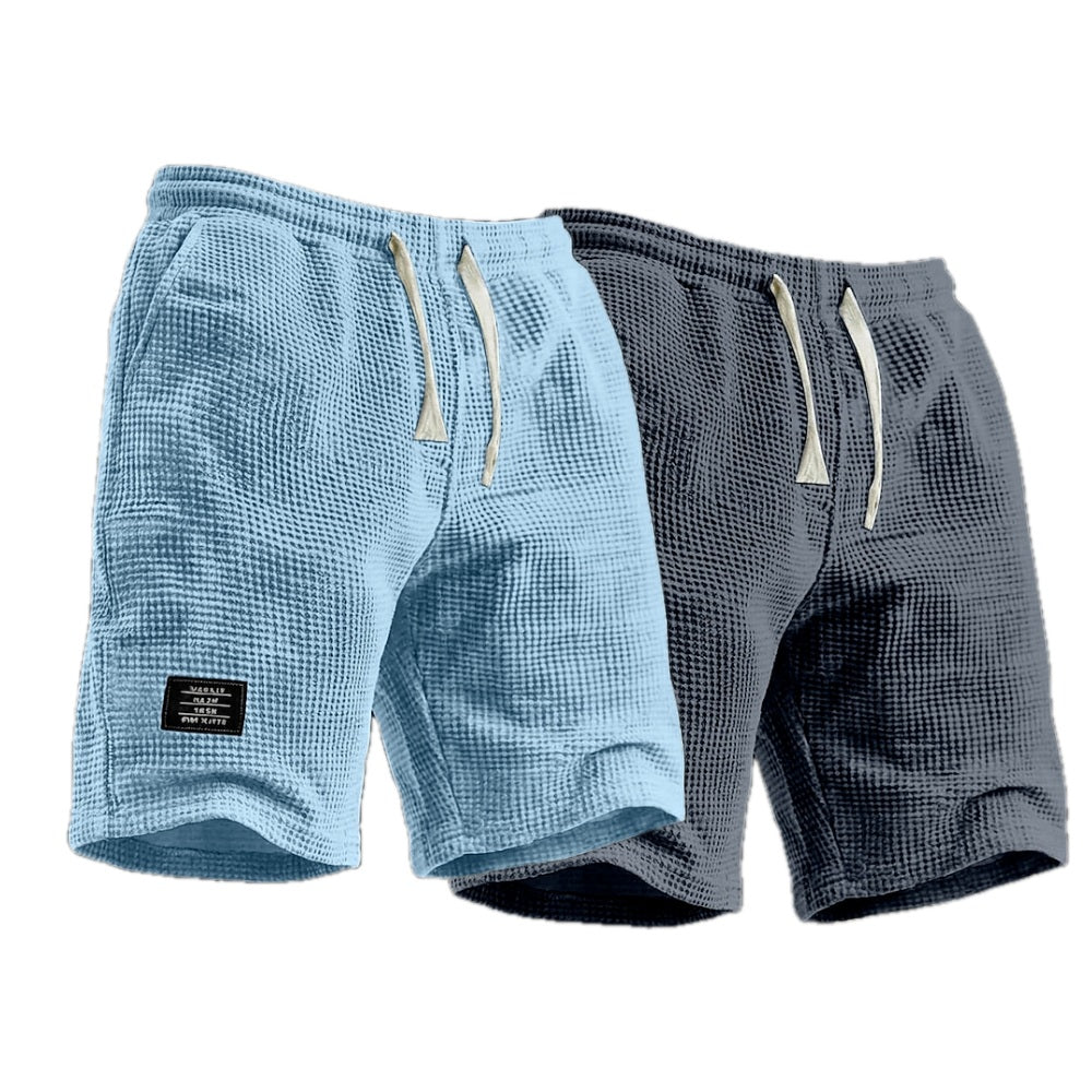Caspian Vale Waffle Shorts - Blue - view 2