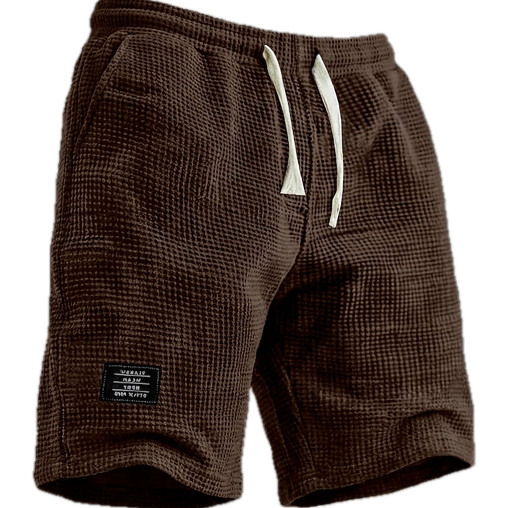 Caspian Vale Waffle Shorts - Brown - view 1