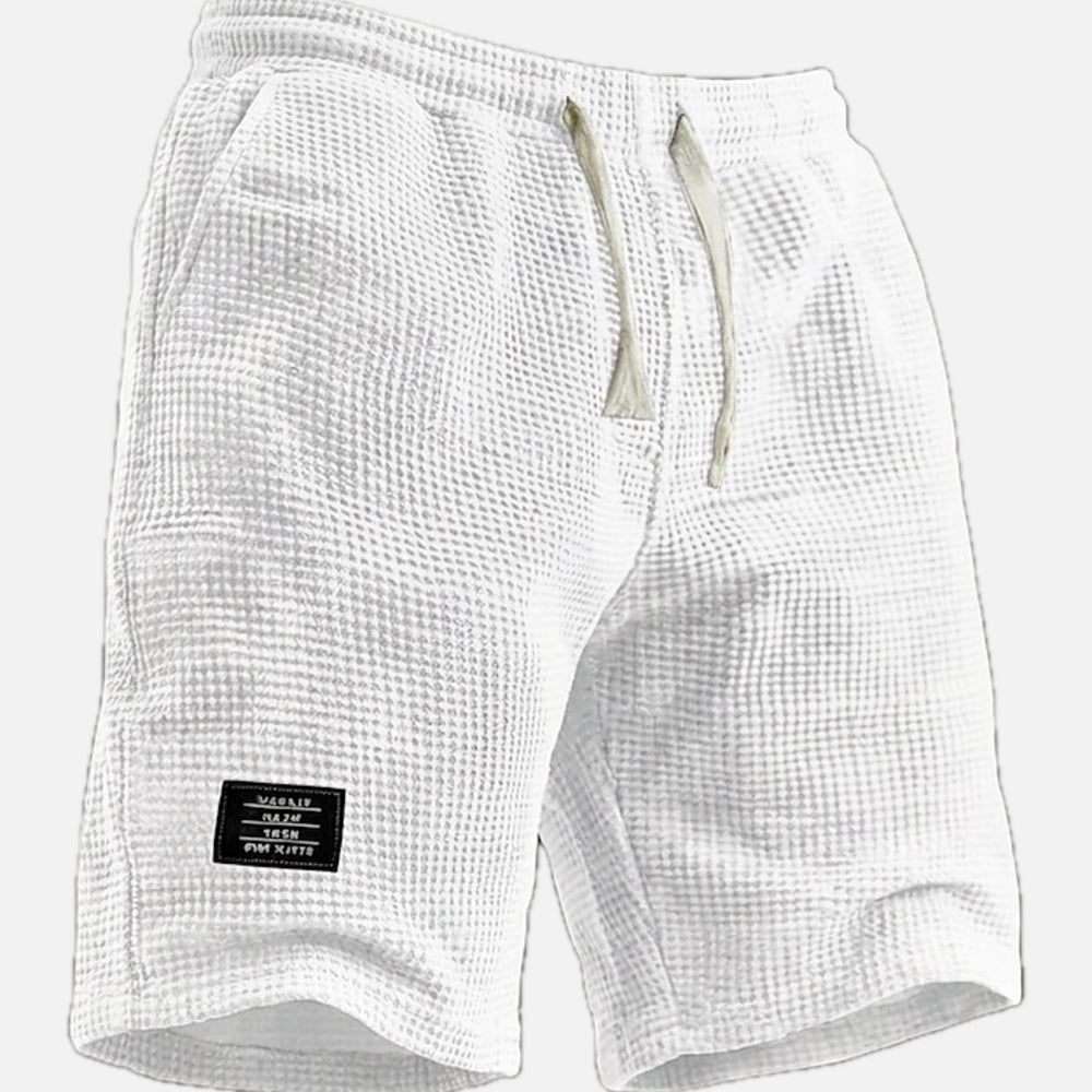 Caspian Vale Waffle Shorts - White - view 1