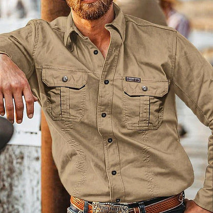 Cedric Lane Workwear Shirt - Khaki - view 1