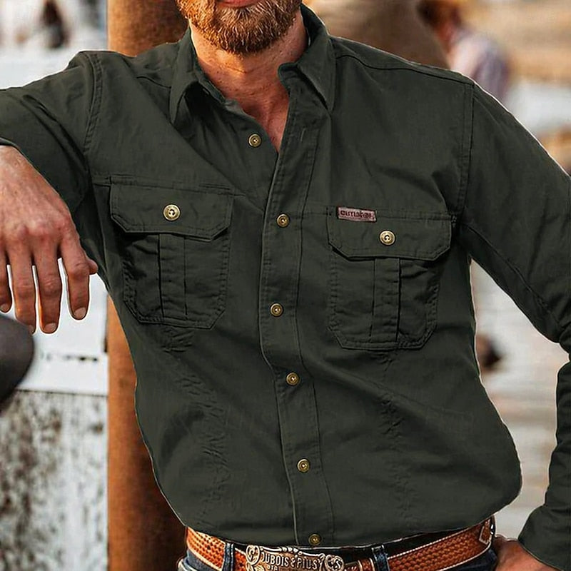 Cedric Lane Workwear Shirt - Olive - view 1