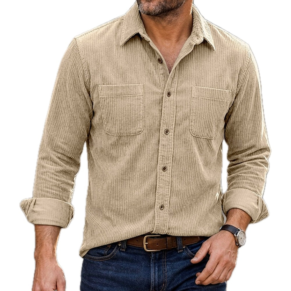 Cillian Reed Button-Up Shirt - Khaki - view 1