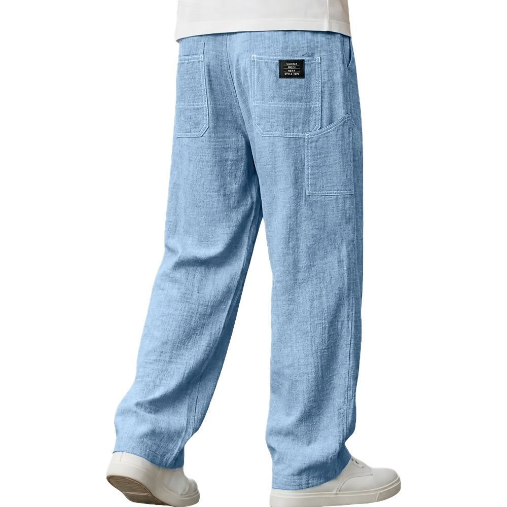 Cole Adrian Belt-Detail Pants - Blue - view 1