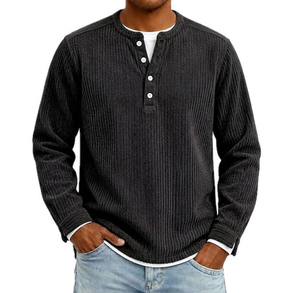Colton Wade Layered Henley - Black - view 1