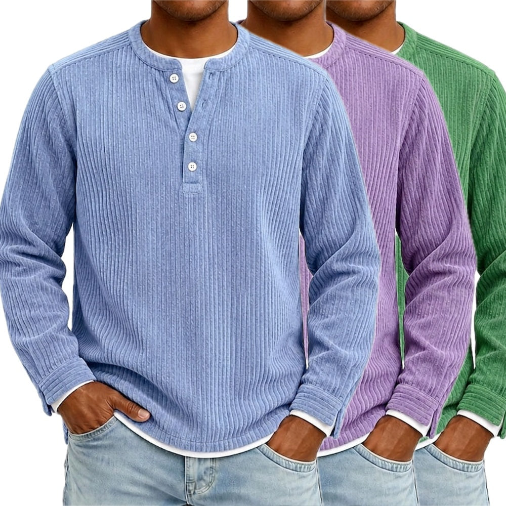 Colton Wade Layered Henley - Blue - view 2