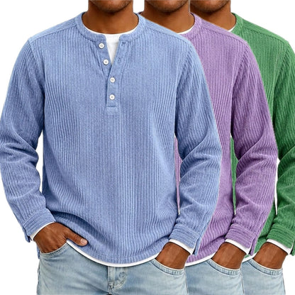 Colton Wade Layered Henley - Blue - view 2
