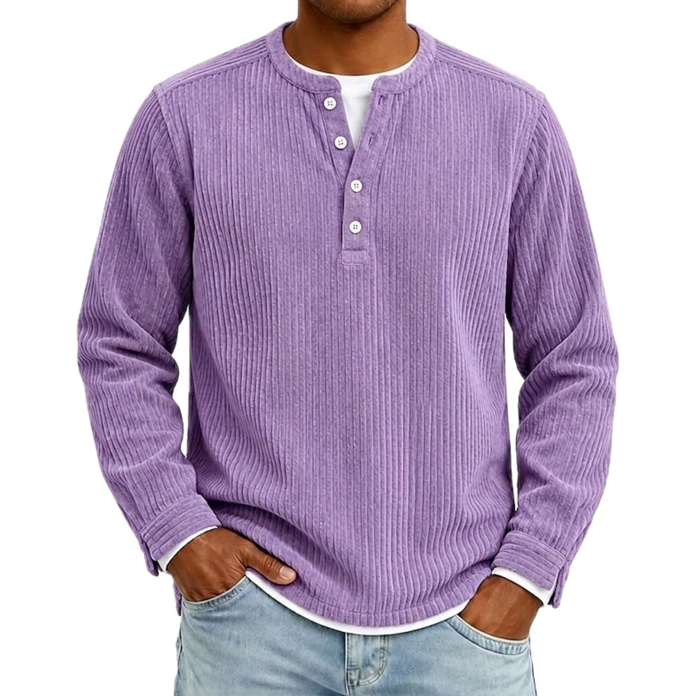 Colton Wade Layered Henley - Purple - view 1
