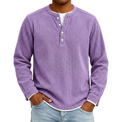 Colton Wade Layered Henley - Purple - view 1