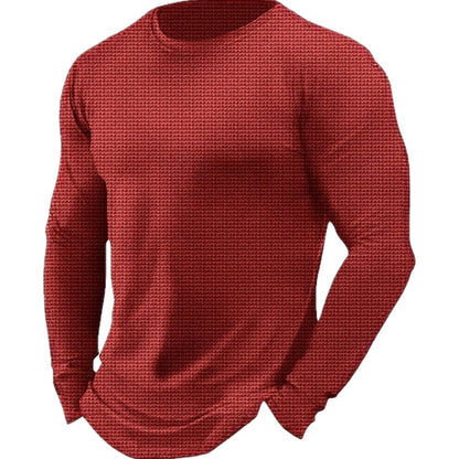 Cormac Hayes Waffle Tee - Burgundy - view 1
