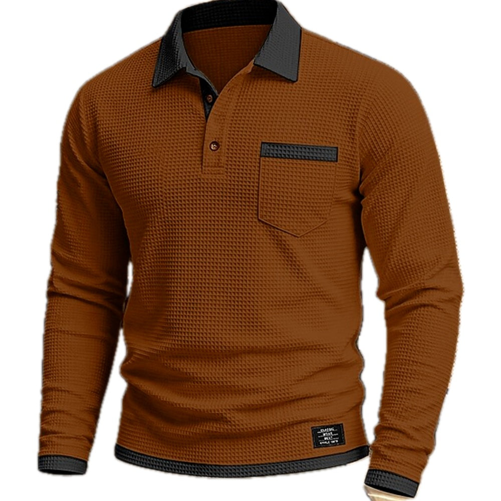 Cyrus Dean Textured Polo - Brown - view 1
