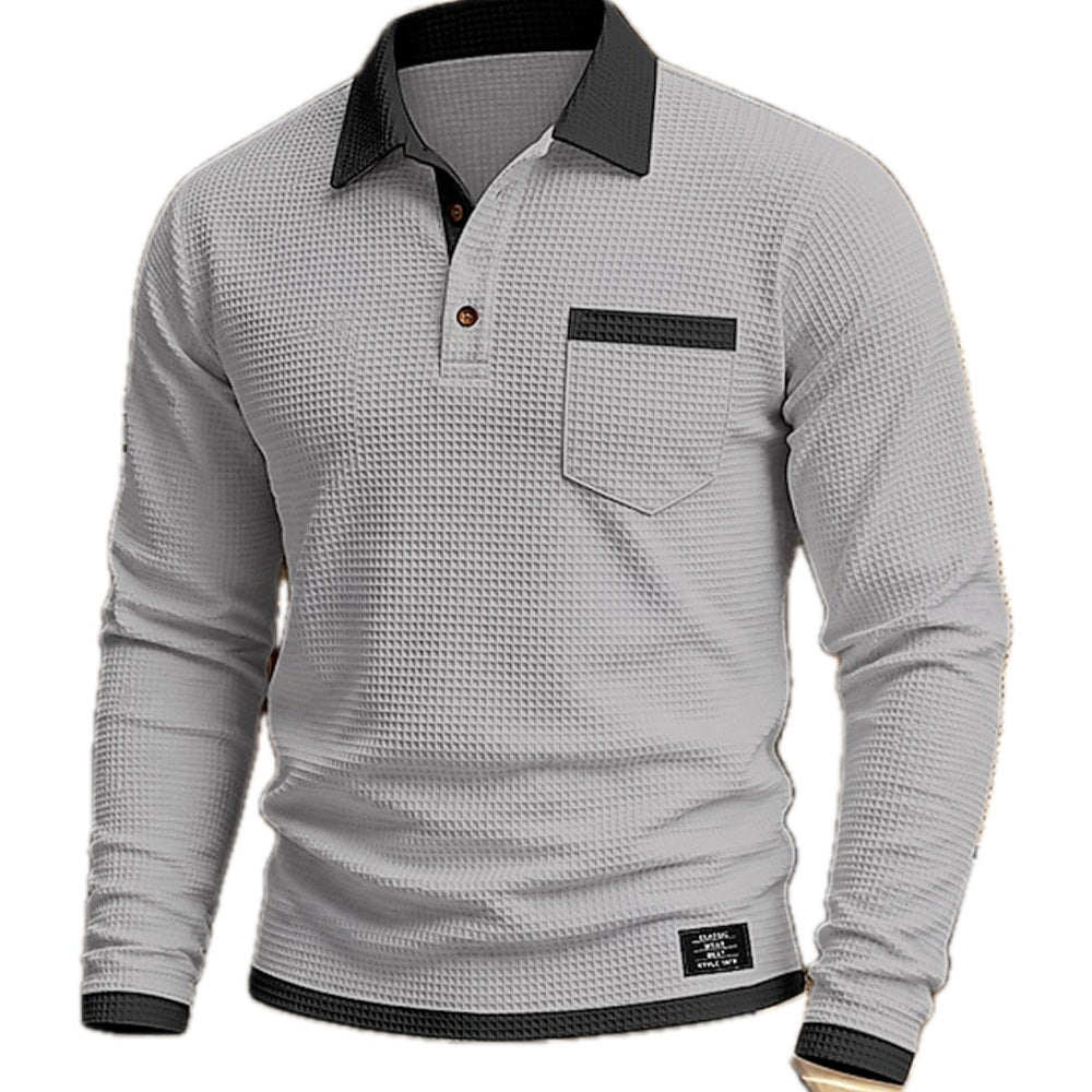 Cyrus Dean Textured Polo - Grey - view 1