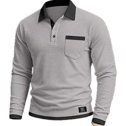 Cyrus Dean Textured Polo - Grey - view 1