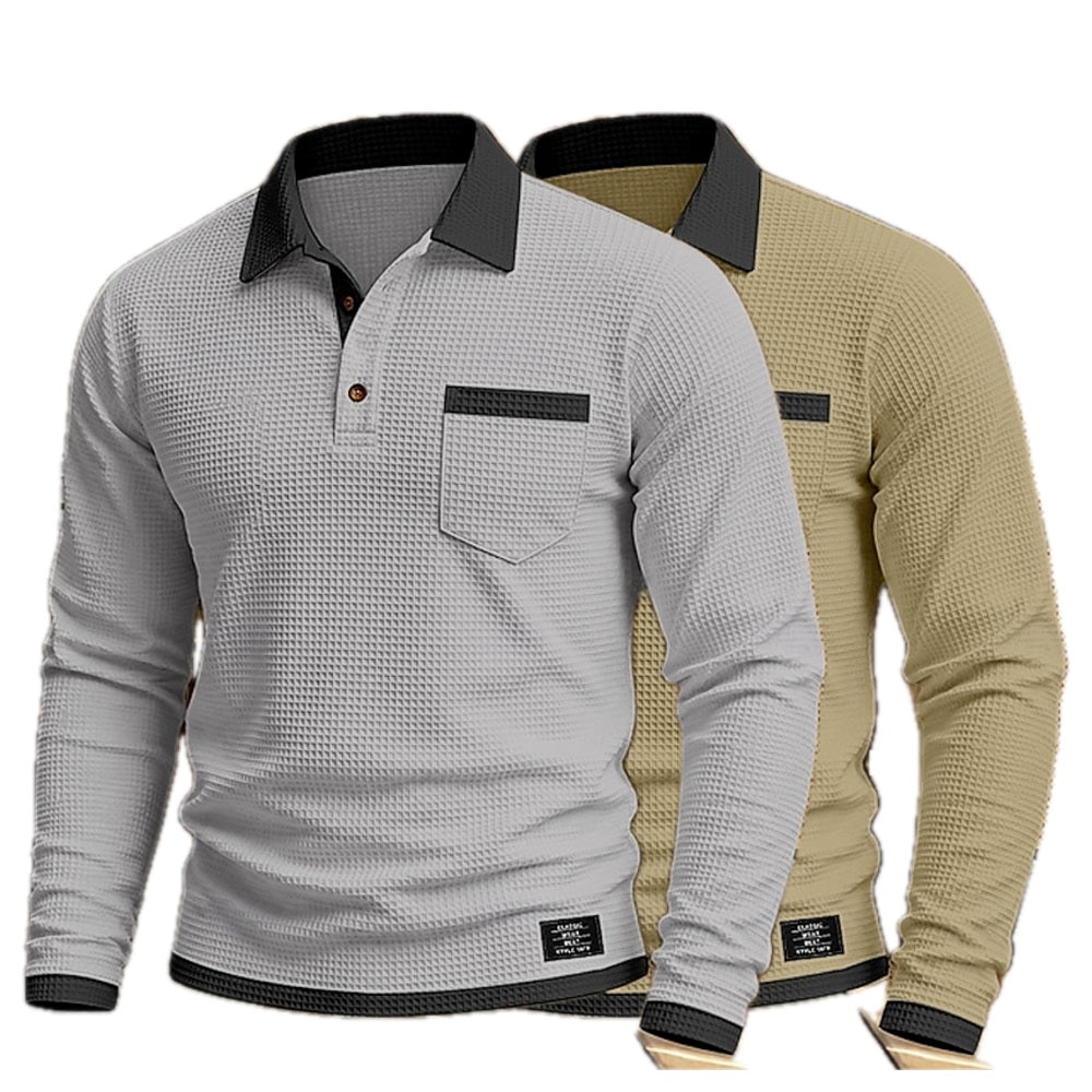 Cyrus Dean Textured Polo - Grey - view 2