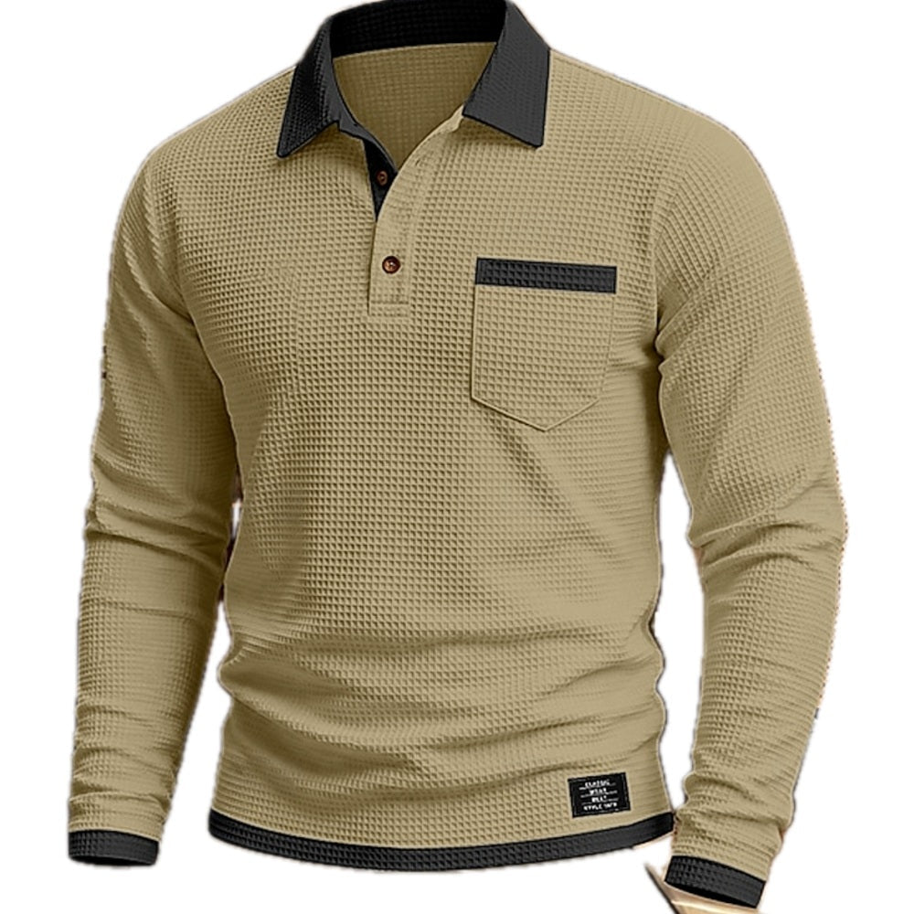 Cyrus Dean Textured Polo - Khaki - view 1