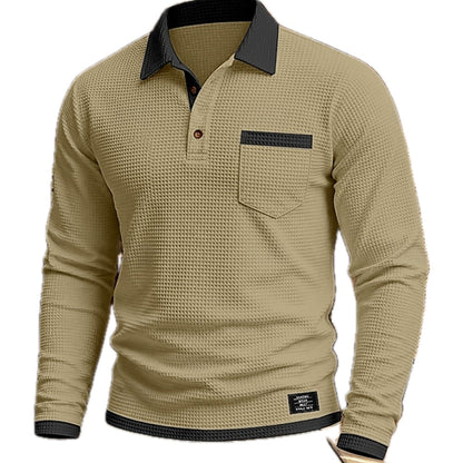 Cyrus Dean Textured Polo - Khaki - view 1