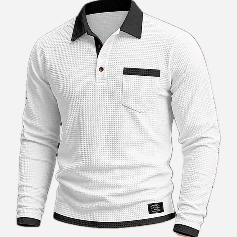 Cyrus Dean Textured Polo - White - view 1