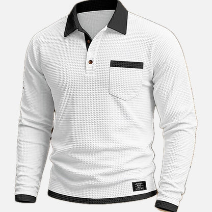 Cyrus Dean Textured Polo - White - view 1