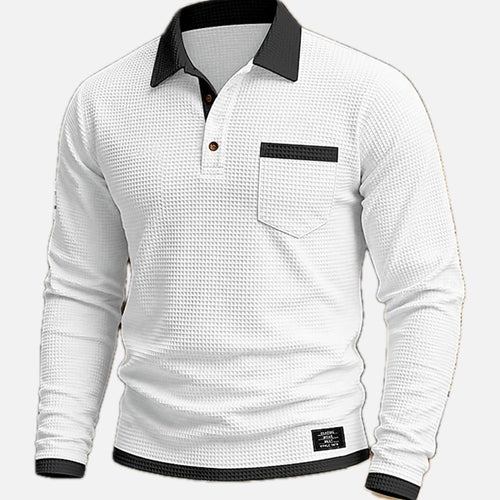 Cyrus Dean Textured Polo - White - view 1