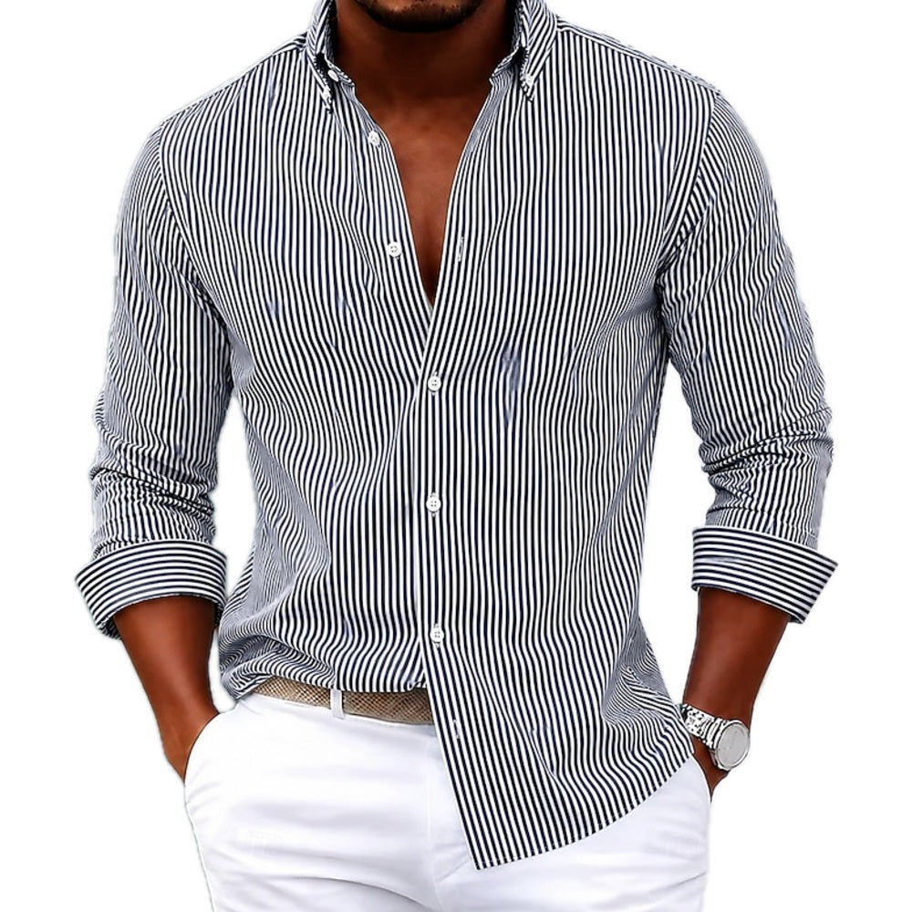 Cyrus Hale Striped Shirt - Black - view 1