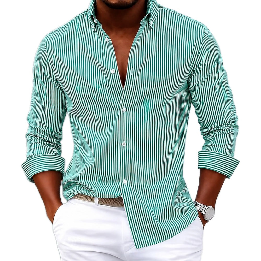 Cyrus Hale Striped Shirt - Green - view 1