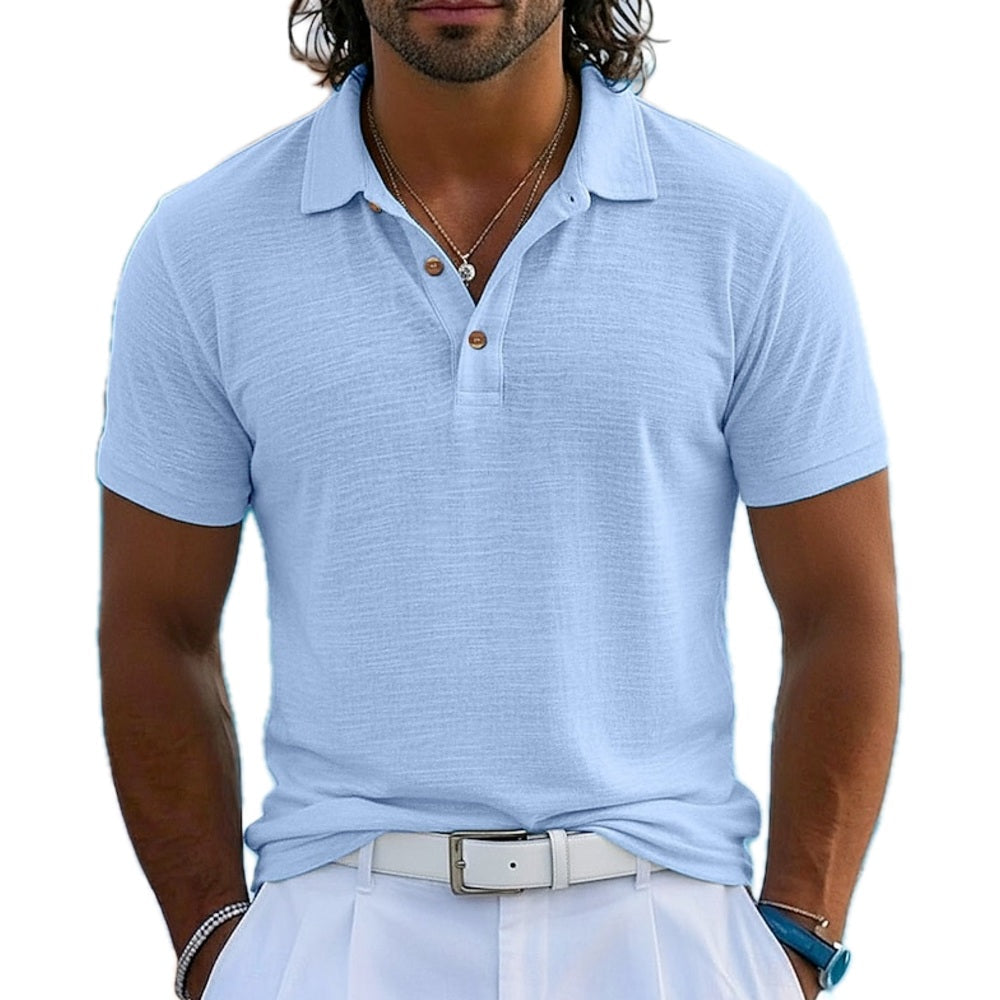 Cyrus Rowan Textured Polo - Blue - view 1