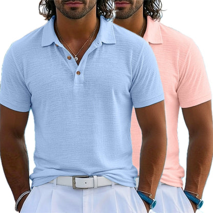 Cyrus Rowan Textured Polo - Blue - view 2