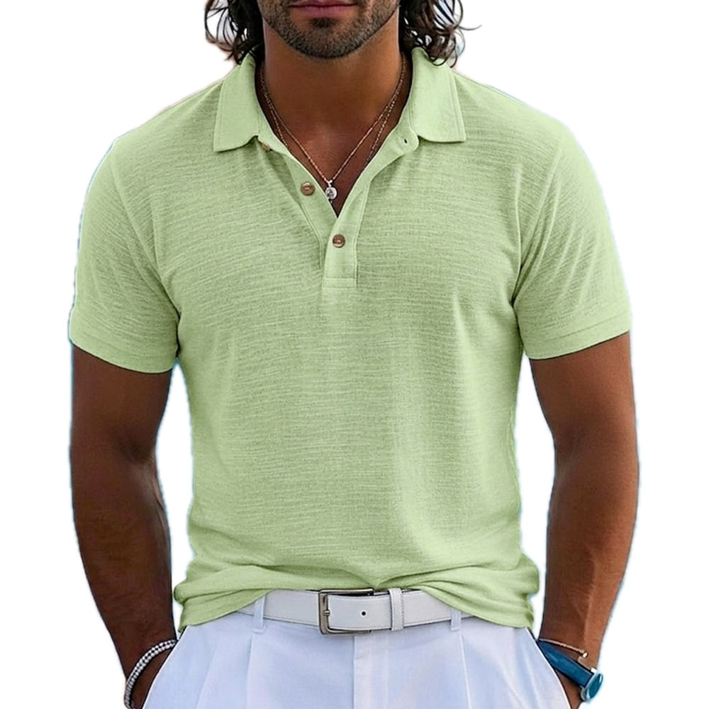 Cyrus Rowan Textured Polo - Green - view 1